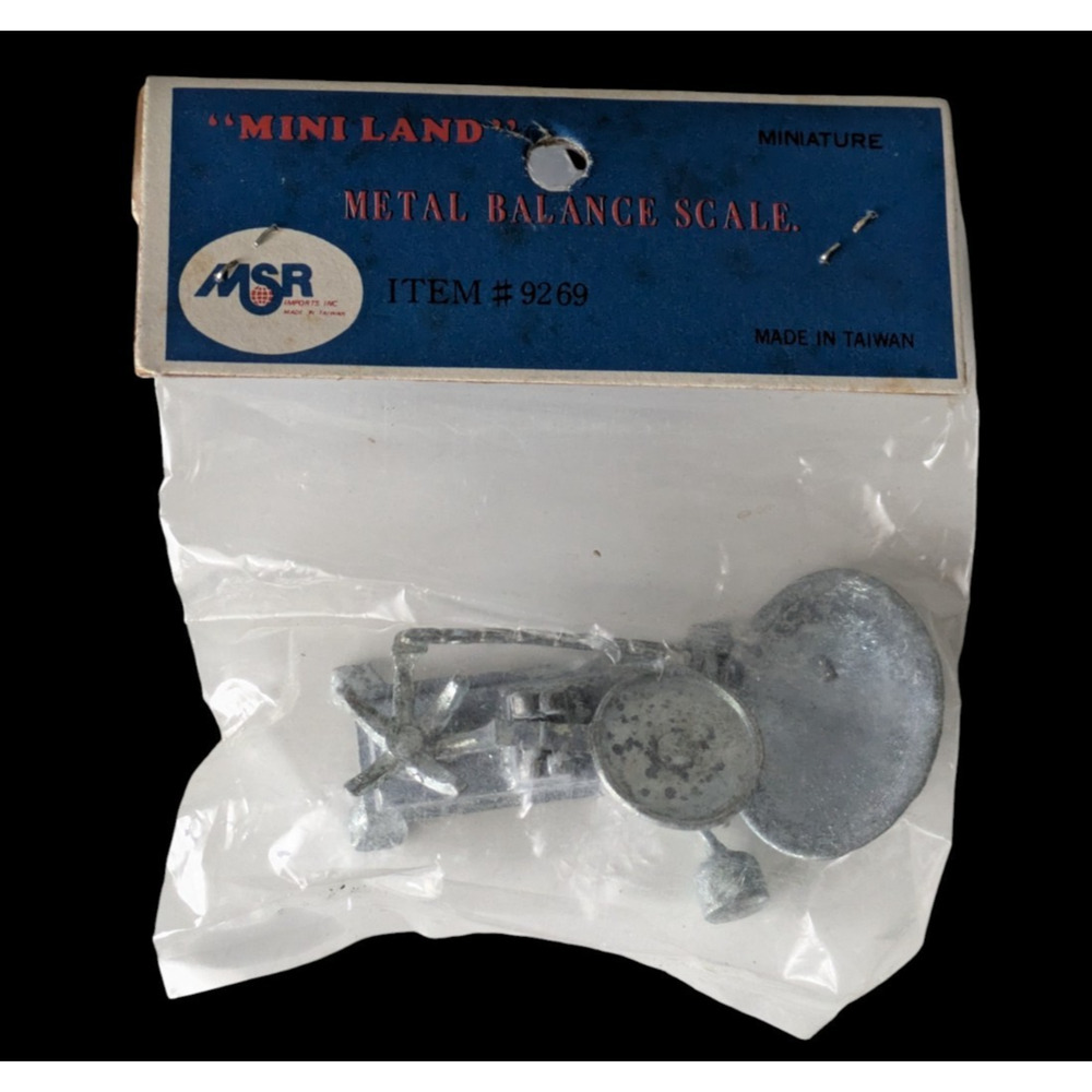 Vintage MSR Mini Land Metal Balance Scale New Miniature Doll House Furniture